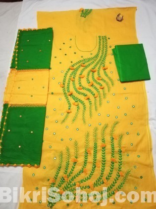 Handwork Embroidery Unstitched 3 Pieces